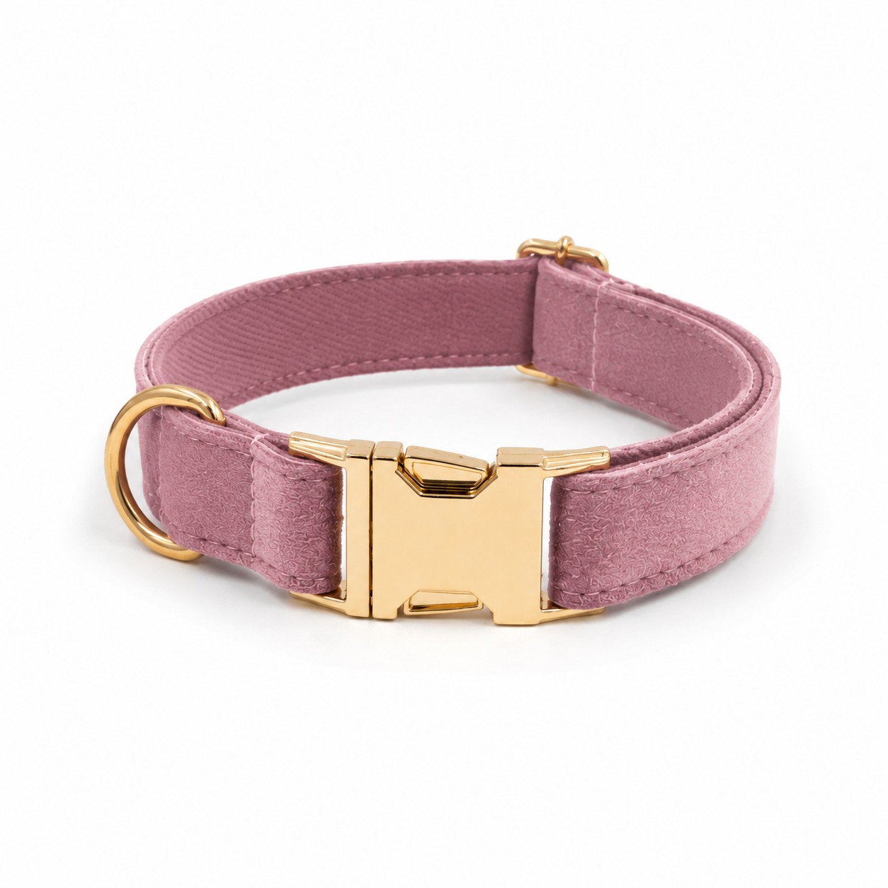 Cremig-Kaffee Samt Halsband und Leinenset